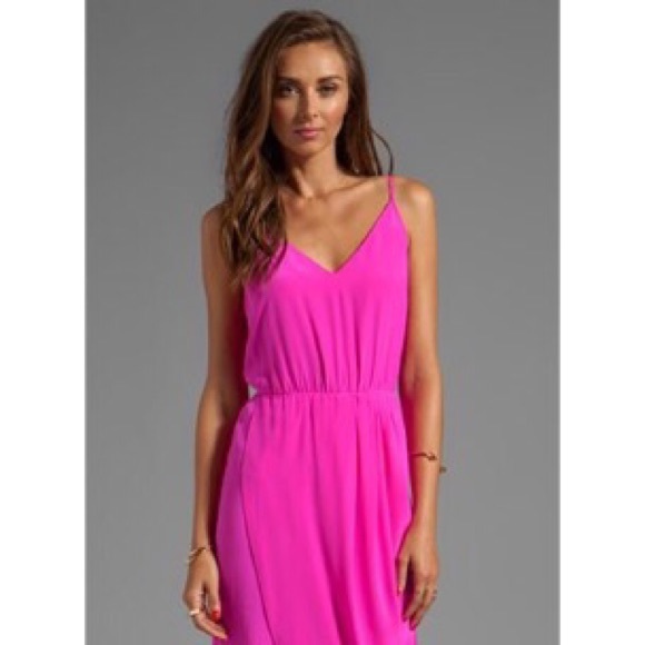🚫SOLD BNWT ✨ Amanda Uprichard Hot Pink Silk Dress - Picture 6 of 6